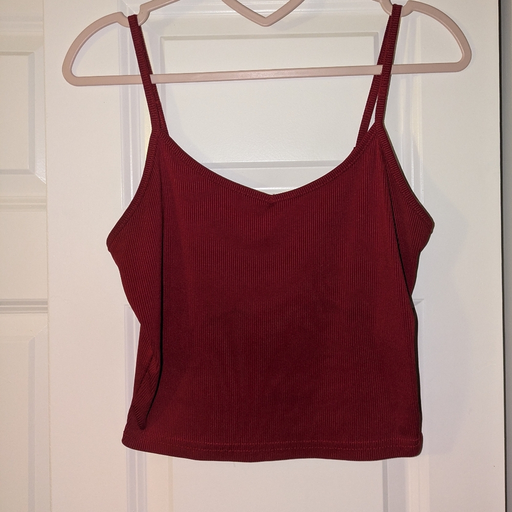 Elegant Burgundy Spaghetti Strap Top